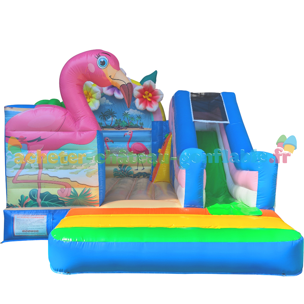 Château Gonflable Fête sur la Plage avec Toboggan