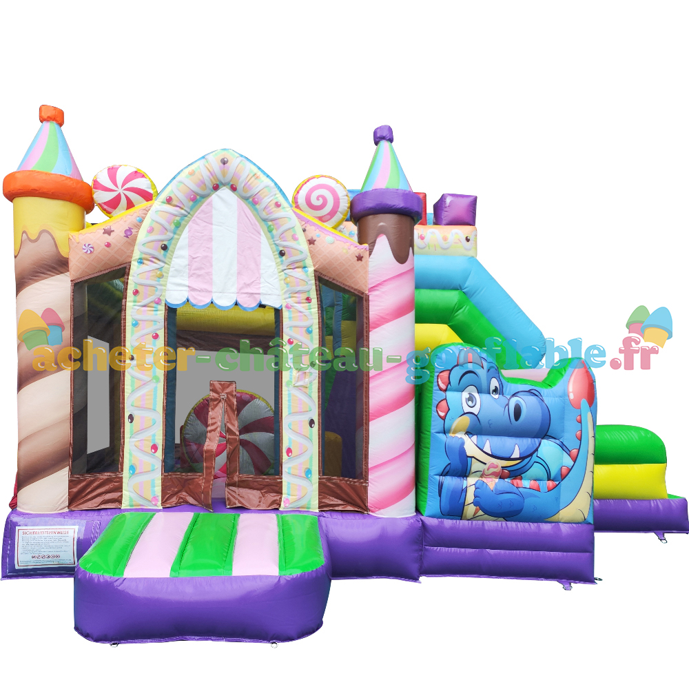 Château Gonflable Dragon de Fête avec Toboggan
