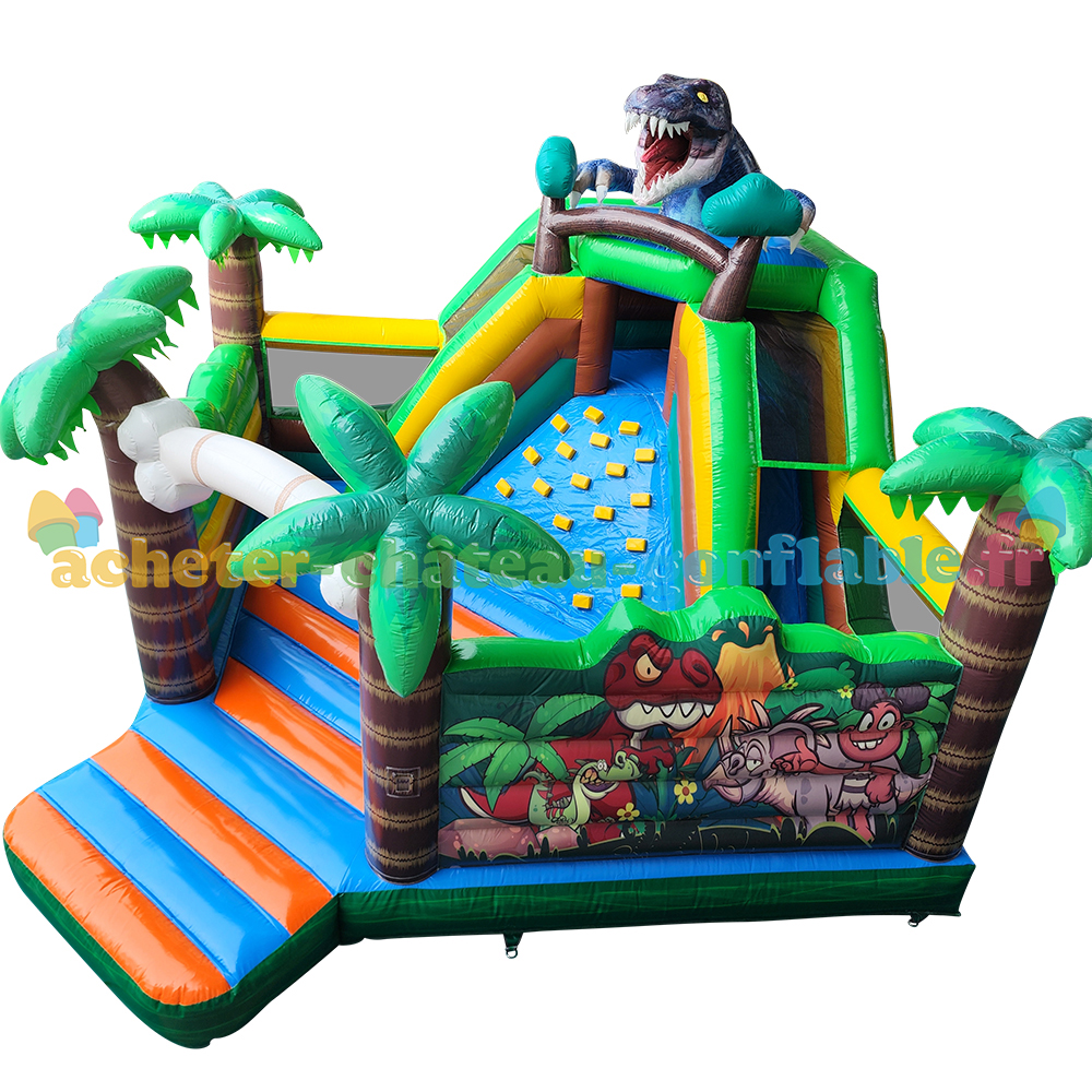 Château Gonflable Parc des Dinosaures avec toboggan