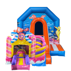 Petit château gonflable avec toboggan